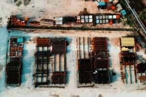 Aerial view of Wynn Al Marjan Island construction site in UAE