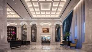 Modern interior of a luxury casino resort in Macau with non-gaming facilities