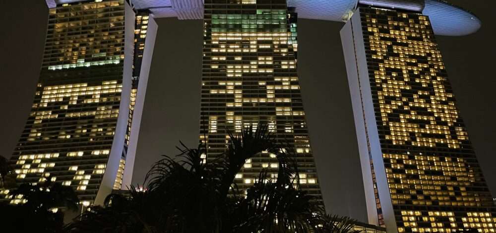 Aerial view of Marina Bay Sands in Singapore