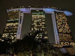 Aerial view of Marina Bay Sands in Singapore