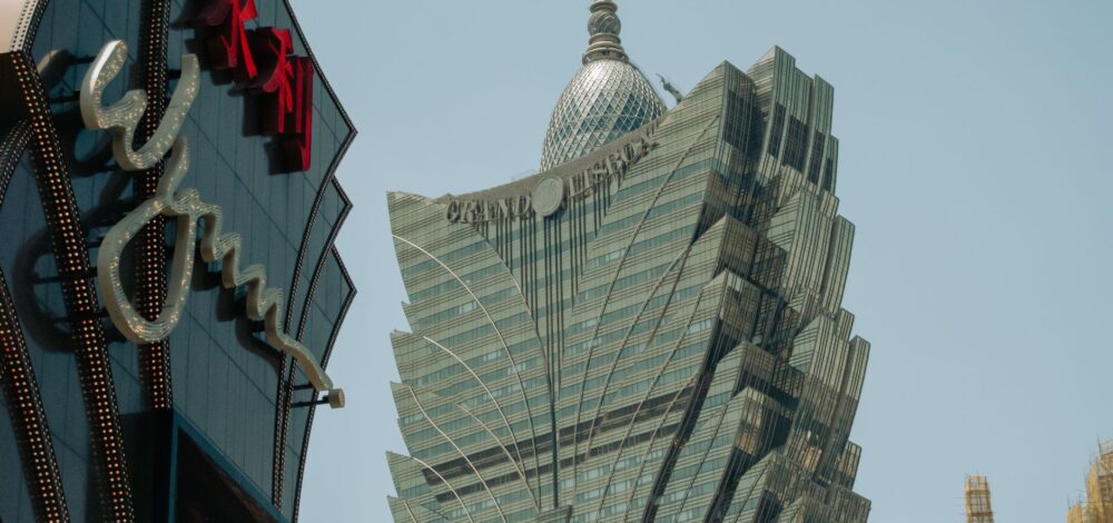 Aerial view of Sands China properties in Macau