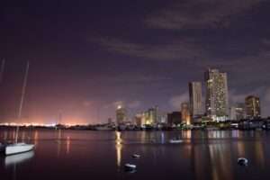 Aerial view of luxury integrated resorts in Entertainment City, Manila