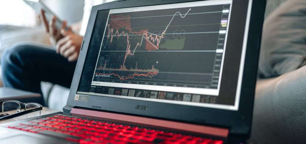 Professional esports betting setup with data analytics on screen