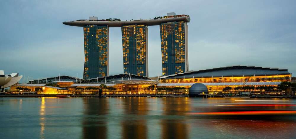 Resorts World Sentosa integrated resort at night