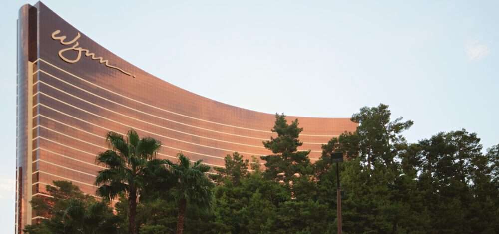 Modern casino resort architecture at night