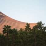 Modern casino resort architecture at night