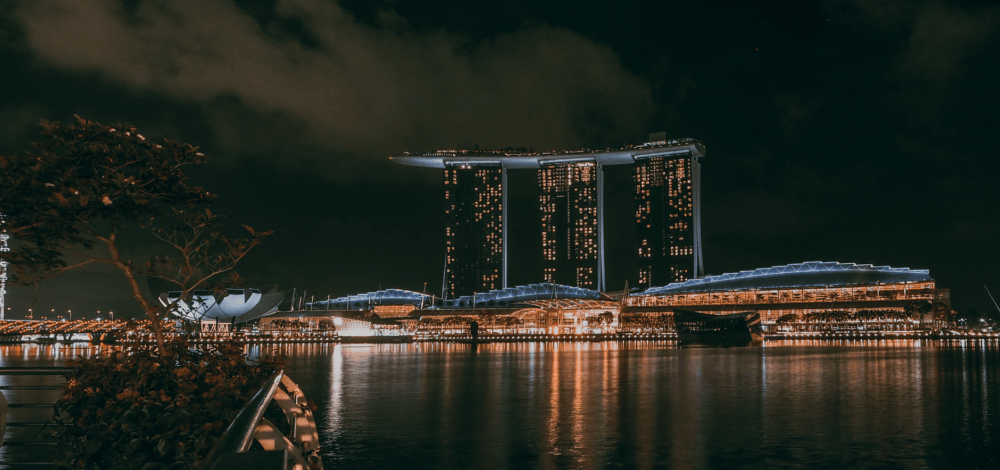 Aerial view of Marina Bay Sands in Singapore