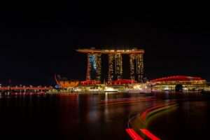 Aerial view of Marina Bay Sands in Singapore