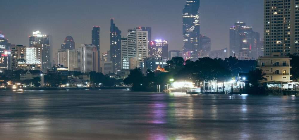 Modern skyline of Bangkok with integrated resort concept
