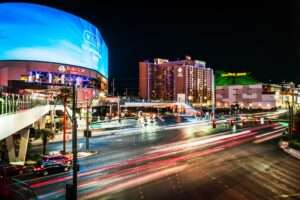 MGM Grand Hotel and Casino facade in Las Vegas