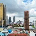 Modern casino architecture in Phnom Penh, Cambodia