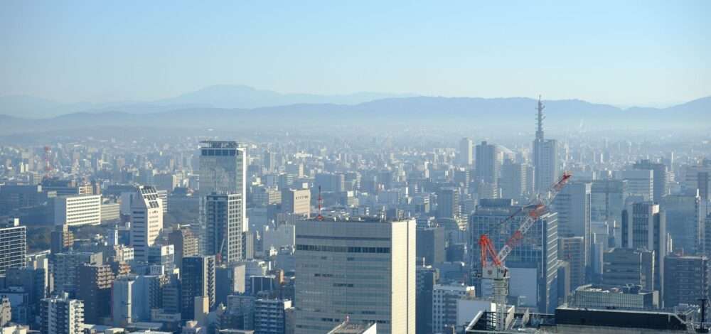 Aerial view of the future MGM Resorts Osaka integrated resort site