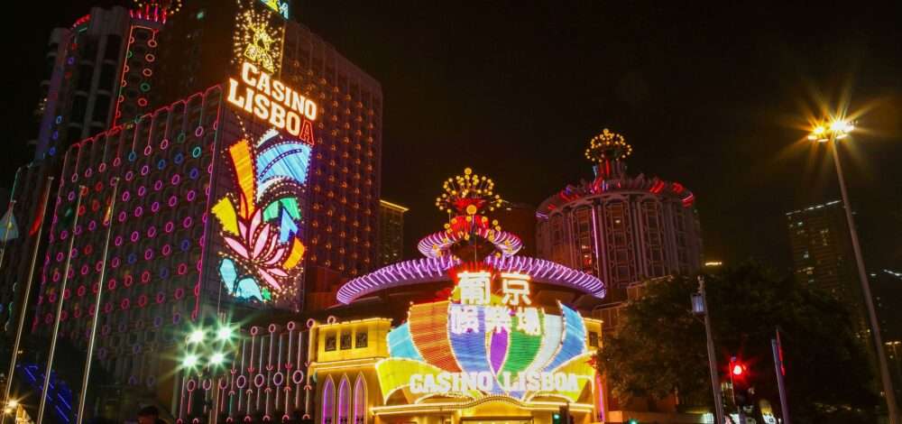Studio City Macau exterior view at night