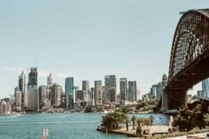 Aerial view of Crown Sydney casino complex at Barangaroo