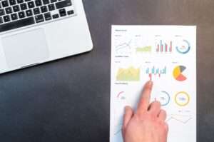 Professional digital interface displaying casino gaming market analytics