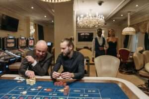 Modern casino resort architecture and digital gaming interface