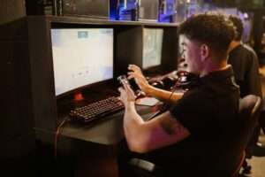 Digital interface showing global esports betting trends and data analytics