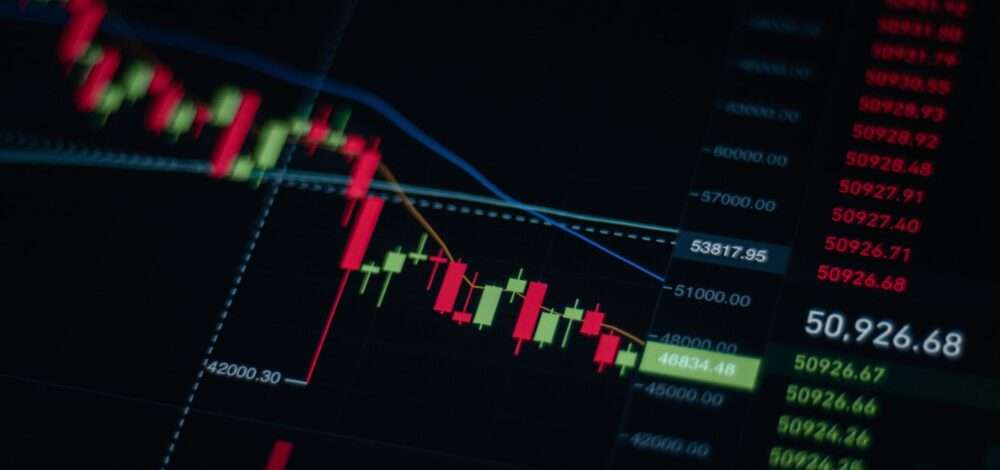 A digital analytics screen displaying sports betting market trends and data charts