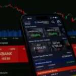 Financial growth charts and sports betting interface on mobile devices