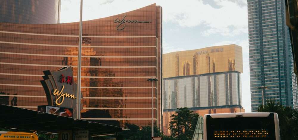 Aerial view of Sands China properties in Cotai Strip, Macau