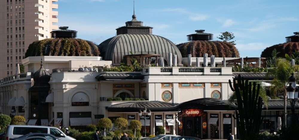Aerial view of a luxury casino resort complex in Cambodia