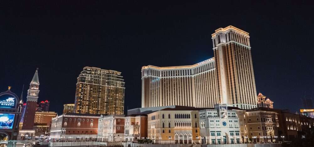 MGM Resorts property exterior view at night
