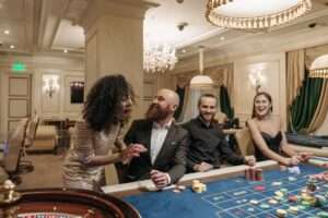 Modern European casino floor with integrated entertainment facilities