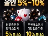 [이벤트] 카지노 데일리 올인 보너스 5%~10%
