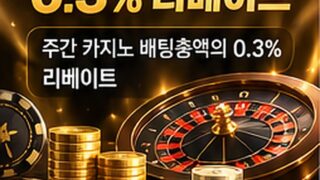 [이벤트] 카지노 턴오버 0.3% 리베이트